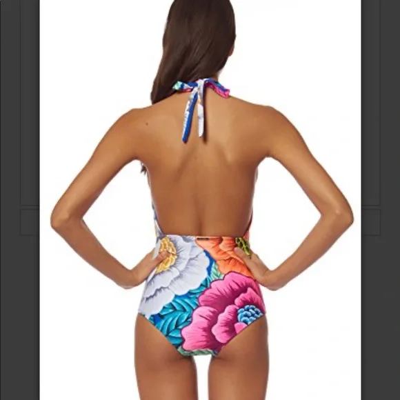 Mara Hoffman crossover reversible floral one piece - Picture 2 of 7